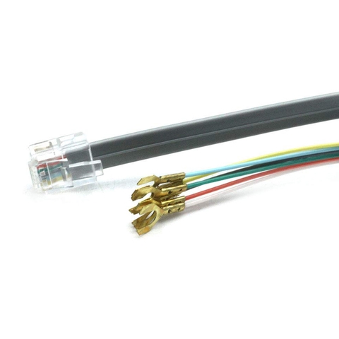 Cáp RJ11 kẹp cos càng cua - Telephone cable with connector RJ11 6P4C 4 spade lugs