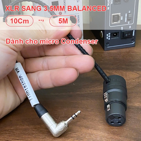 Dây canon cái sang 3.5 balanced cho micro Condenser Rode NTG1 PreSonus PRM1 AKG C1000S