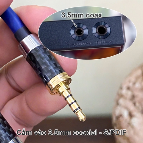 Dây coaxial 3.5 sang RCA SPDIF cho DAC AMP Fiio M11 M15  Quloos QA361 lõi đồng mạ bạc