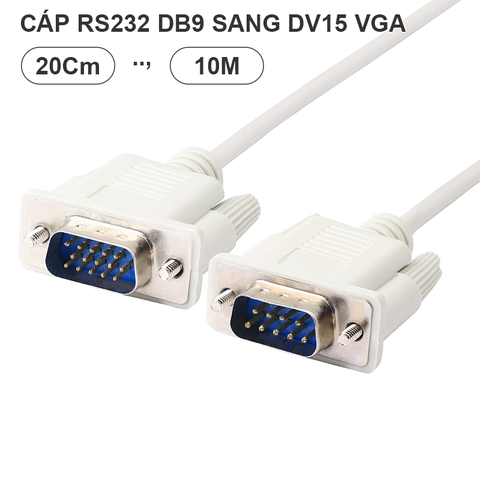 Dây RS232 DB9 sang DB15 3 hàng - DB 9 Pin Male to VGA 15 Pin Male Adapter Cable, RS232 to VGA Conversion Cable