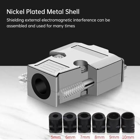 DB9 Metal Connector Industrial-grade RS485 RS232 Serial Port Plug Male Welding 9 Pin Screw Connectos