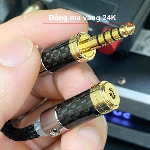 Chuyển 4.4 sang 3.5 đồng 4N mạ bạc 10Cm - 4.4mm to 3.5mm balanced audio cable headphone jack with DAC AMP DAP