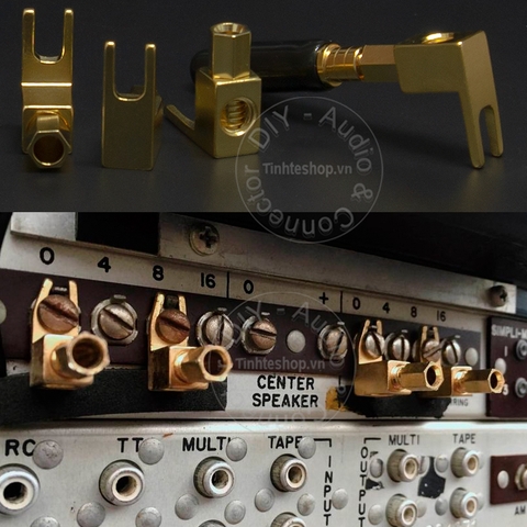 Rắc chuyển bắp chuối ra càng cua đồng mạ bạc cắm cho Loa Âm ly 4 chiếc