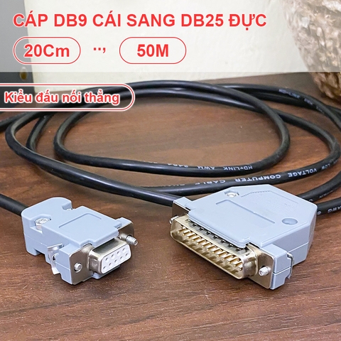 Dây COM 9 sang COM 25 đấu thẳng - DB9 female to DB25 male straight connector cable