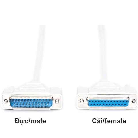 Dây COM DB25 đực sang cái cho Máy in Thiết bị điều khiển - Parallel Extension Cable for PC D-Sub 25 to D-Sub 25 Plug to Female for Printer, PDA, Scanner or Modem, Approx