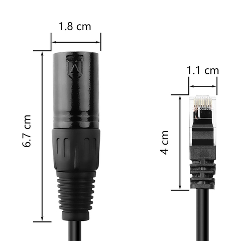 Cáp DMX XLR 5pin sang RJ45 - RJ45 Ethernet to 5-PIN XLR Conversion Cable