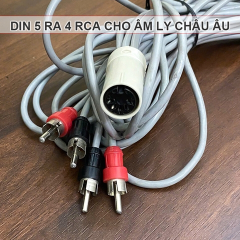 Dây DIN 5 chân lỗ sang 2 đầu bông sen cắm cho Âm ly cổ Châu Âu