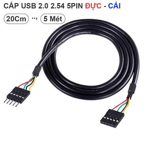 5Pin USB IDC Header Extension Cable, 2.54 Dupont 5-Pin Male to Female Motherboard Header Cable for USB Ports, Expansion Cards