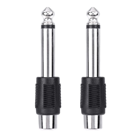 Jack cắm 6.5mm mono ra AV cái 2 chiếc - 6.35mm mono to RCA female adapter