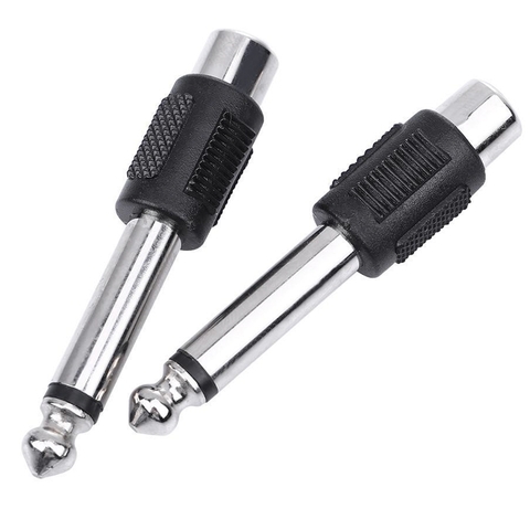 Jack cắm 6.5mm mono ra AV cái 2 chiếc - 6.35mm mono to RCA female adapter