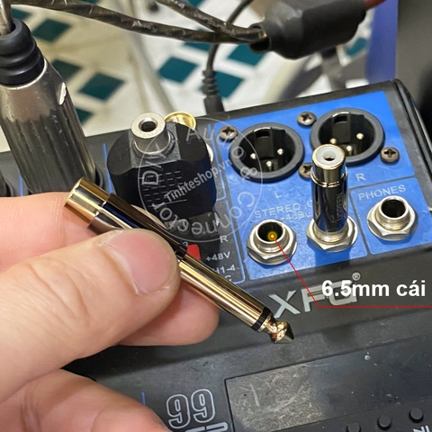 Rắc 6 ly ra hoa sen mạ vàng 24K 2 chiếc Ugreen AV169 80731 - 6.35mm male to female RCA adapter