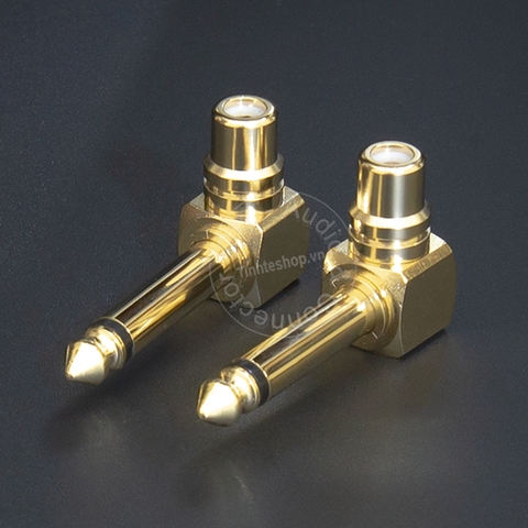 Jack 6 ly ra AV nhân đồng mạ vàng 24K 2 chiếc - 6.35mm to RCA jack plug