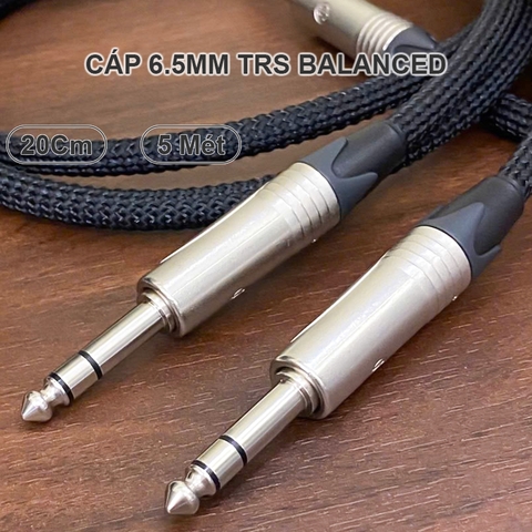 Dây 6.5ly TRS balanced cho đầu ra R-L từ Soundcard Mixer DAC sang Loa monitor