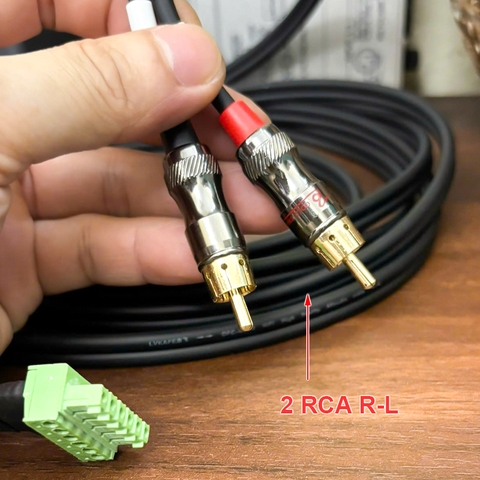 Dây 6pin Phoenix terminal Euro block sang 2 RCA cho bộ thiết bị hội nghị truyền hình Webex Room Kit Pro