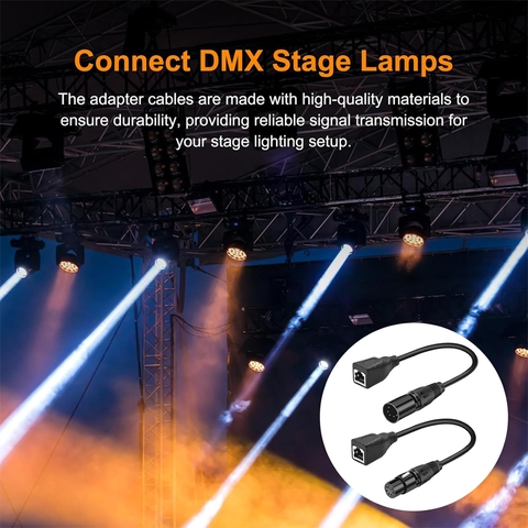 Dây DMX 5 chân sang cổng mạng RJ45 - XLR 5 Pin Male & 5 Pin Female to RJ45 Female DMX Ethernet Adapter Converter Cable