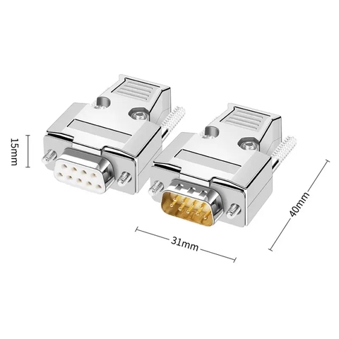 DB9 Metal Connector Industrial-grade RS485 RS232 Serial Port Plug Male Welding 9 Pin Screw Connectos