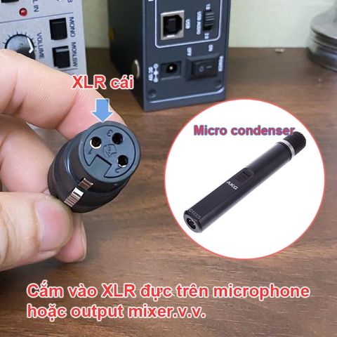 Dây canon cái sang 3.5 balanced cho micro Condenser Rode NTG1 PreSonus PRM1 AKG C1000S