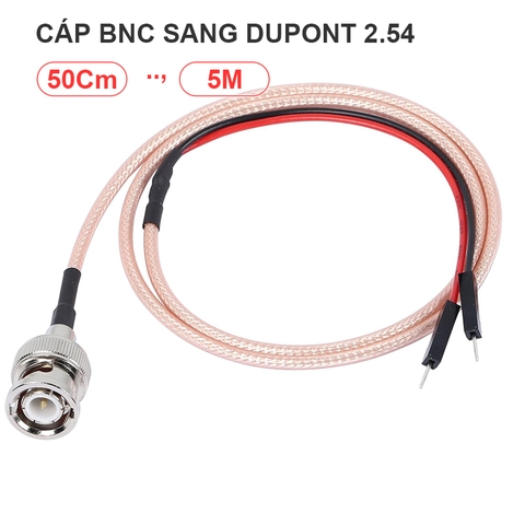 Cáp BNC sang Dupont 2.54 đấu nối nhanh terminal - BNC male to Dupont test cable