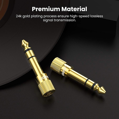 Đầu đổi audio 6.35mm ra 3.5mm stereo gold 24K Ugreen 20503