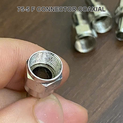 Jack đấu anten 75-5 F connector cho TV Bộ khuếch đại sóng 3G 4G - All Copper 75-5 F head imperial Plug TV Satellite Adapter Coax Cable Connector