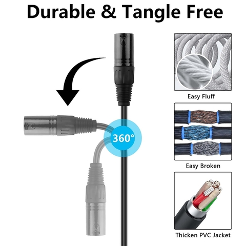 Dây canon cái 5 chân sang RJ45 cắm điều khiển cho KTV Đèn sân khấu Mixer - DMX XLR 5 Pin Female To RJ45 Male Cable  For Led Lighting DMX512 Decoders