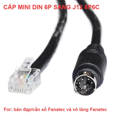 Dây mini DIN 6 pin sang RJ12 6P6C cho bàn đạp/cần số Fanatec và vô lăng Fanatec