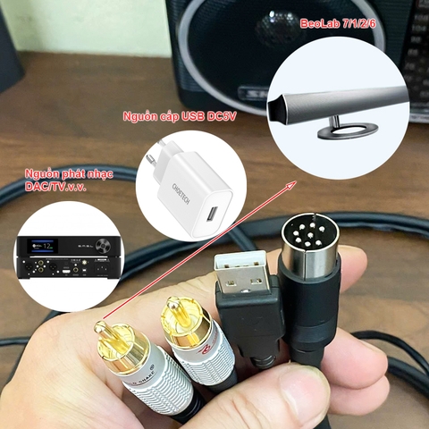 Dây DIN 8 sang RCA và USB power cho BeoLab 7 - Beolab 7 Powerlink cable