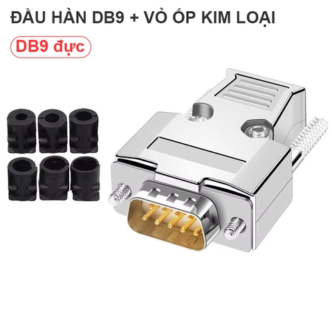 DB9 Metal Connector Industrial-grade RS485 RS232 Serial Port Plug Male Welding 9 Pin Screw Connectos