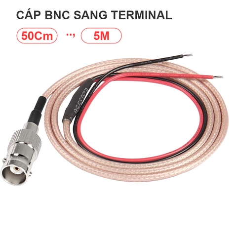 Cáp BNC cái bấm 1 đầu - RG316 50 Ohm BNC female cable with open terminal connectors