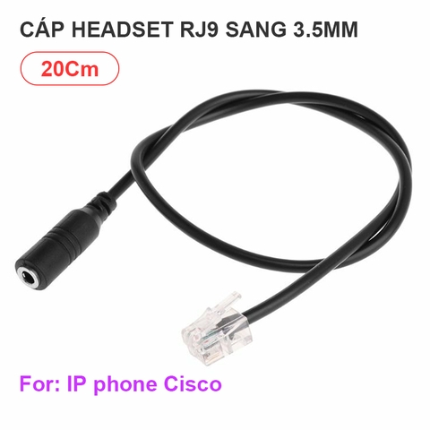 Dây headset IP phone cho Cisco 6921, 6941, 6961, 7931G - VoiceJoy 3.5mm Smart Phone Headset to RJ9 Adapter Cable
