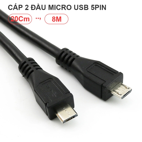 Cáp 2 đầu micro USB 5pin 20Cm đến 15 mét - Micro 5 Pin B Male To Micro USB 5 Pin Male Data Adapter Converter Cable Cord