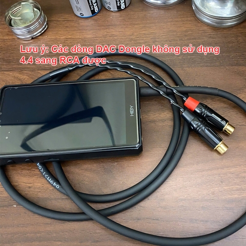 Dây 4.4 balanced sang 2 đầu bông sen cái chuyển âm thanh từ DAC AMP sang Loa Âm ly