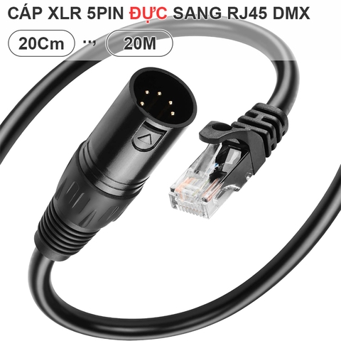 Cáp DMX XLR 5pin sang RJ45 - RJ45 Ethernet to 5-PIN XLR Conversion Cable
