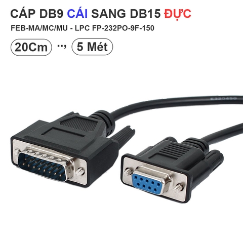 Dây Com RS232 DB9 cái sang DB15 đực lập trình cho PLC YongHong FBE-MA/MC/MU và Fatek FB-232P0-9F-150