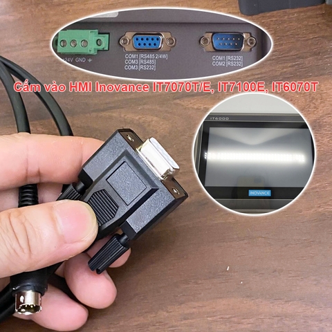 Cáp điều khiển lập trình HMI PLC Inovance dòng IT5, IT7070T/E, IT7100E, IT6070T tới biến tần H0U, HU1, H2U series