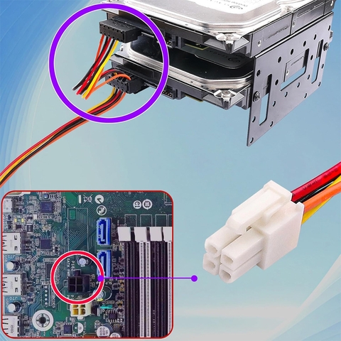 Cáp nguồn 4pin sang 2 SATA cho HP Z600 Workstation