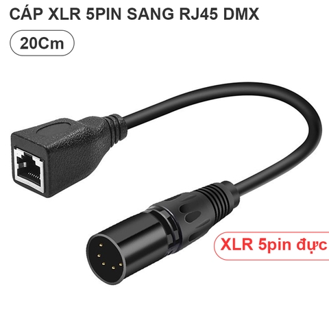 Dây DMX 5 chân sang cổng mạng RJ45 - XLR 5 Pin Male & 5 Pin Female to RJ45 Female DMX Ethernet Adapter Converter Cable
