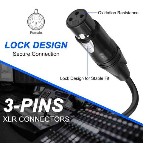 Phoenix Cable XLR 3P Female to PHX3M NBKF/2EDG-5.08 3pin PCB Screw Terminal Block Adapter Connector Cord for Speakers
