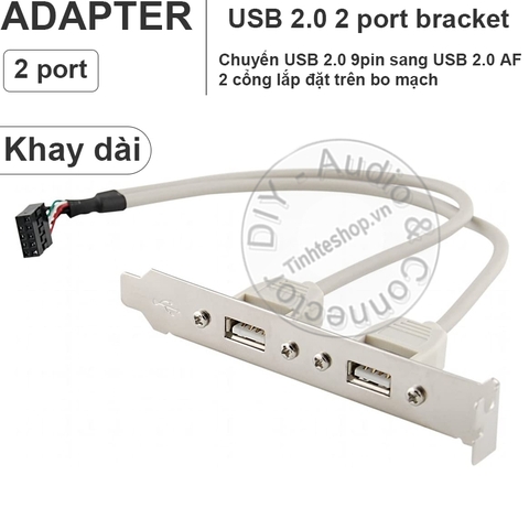 Bộ chia cổng USB 2.0 lắp vào thùng máy tính bàn - USB 2.0 9pin to USB 2.0 AF 4 port