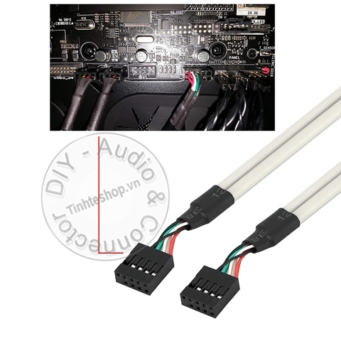 Bộ chia cổng USB 2.0 lắp vào thùng máy tính bàn - USB 2.0 9pin to USB 2.0 AF 4 port