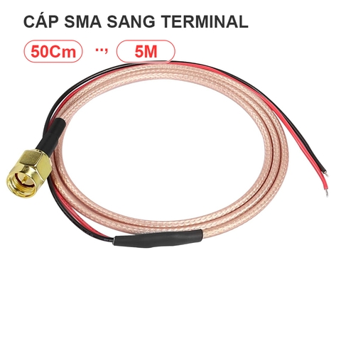 Dây SMA bấm sẵn 1 đầu cái lắp Bảng điều khiển Terminal block - SMA male cable with one end pre-crimped