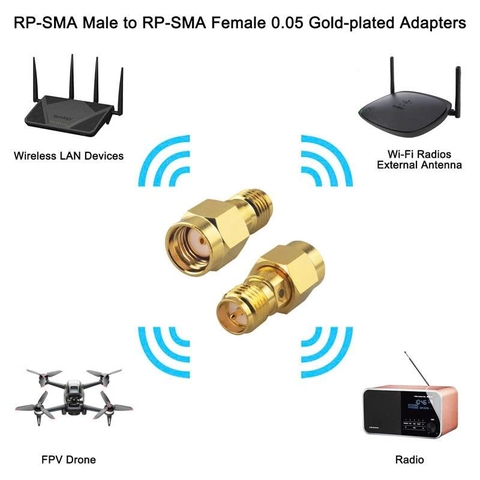Jack nối chuyển đổi RP-SMA cái sang RP-SMA đực  - RP-SMA female to RP-SMA male adapter jack