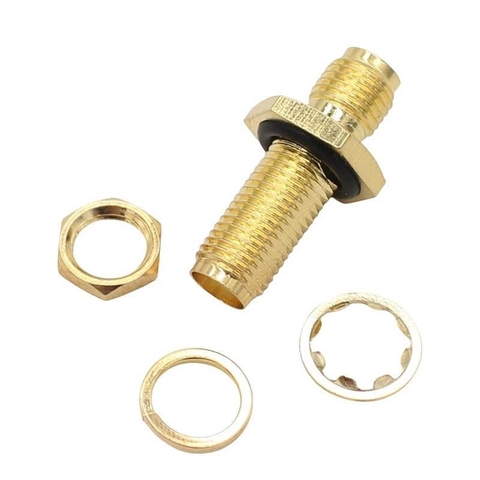 Jack chuyển SMA cái sang cái chống thấm nước gắn bảng điều khiển - Bộ 2 đầu nối SMA gắn bảng chống thấm nước dùng cho ăng-ten đồng trục RF, có lỗ gắn trên vách ngăn.