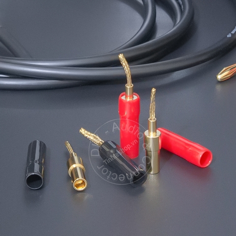 Jack loa mỏ chim mềm 4 chiếc - Audio jack for Speakers 24K gold-plated soft copper mesh Âmplifier