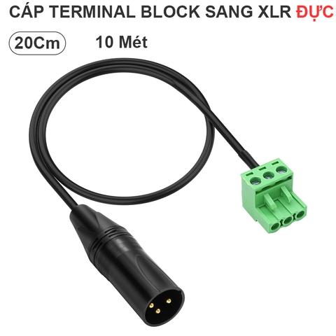 Dây terminal Euro block 3pin sang canon đực - Phoenix cable XLR 3P male to PHX3M NBKF/2EDG-5.08 3pin PCB screw terminal block adapter connector cord for speakers