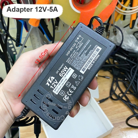 Nguồn adapter 12V 5A cho máy chấm công chuẩn cắm 5.5x2.5mm