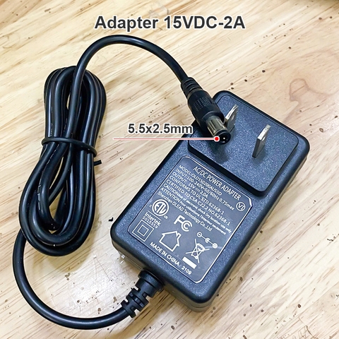 Cục sạc nguồn adapter 15V-2A 30W DC 5.5x2.5mm