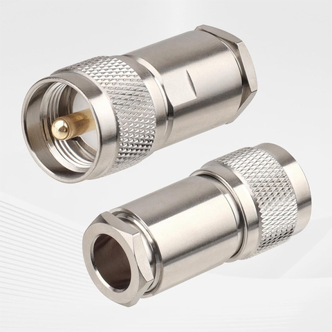 PL259 Coax Connectors 50 Ohm PL-259 UHF Male Clamp Connector for LMR400 KMR400 RG8 RG8U RG213 Coaxial Cable