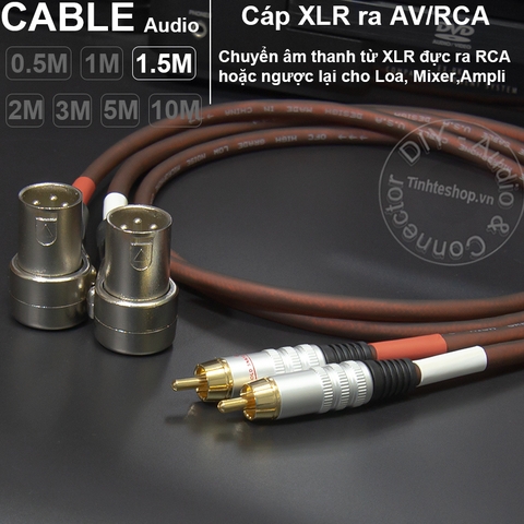 Dây canon đực sang AV DIY dài 0.5M đến 10M - XLR male to RCA cable