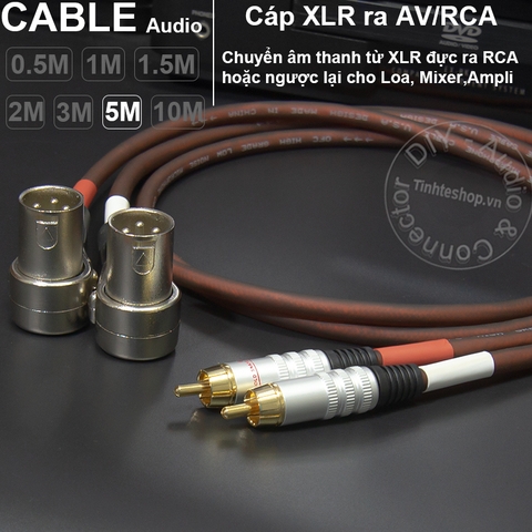 Dây canon đực sang AV DIY dài 0.5M đến 10M - XLR male to RCA cable